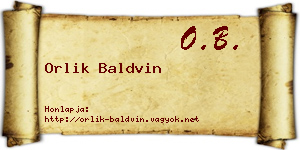Orlik Baldvin névjegykártya